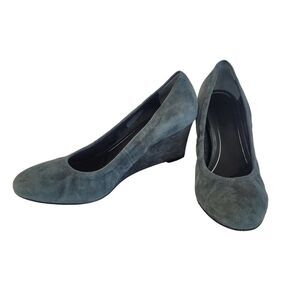 Vionic Camden women's gray suede slip on wedge heel shoe size 10